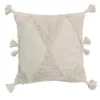 枕カバー刺繍された豪華なケースアメリカンスタイルの幾何学的な手作りのタッセルホームデコー