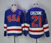 Retro 1980 Team USA Divise da hockey personalizzate cucite da uomo Blu Bianco Ken Morrow 3 Bob Suter 20 Mark Pavelich 16 Dave Christian 23