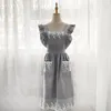 Aprons Washed Cotton Linen Lace Kitchen Flower Shop Garden Ruffles Work Clean Apron for Woman Dress 221203