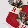 18X14cm Exquisite Christmas Socks Festive Scene Decoration Knitted Christmas Letter Sock Gift Bag SN437