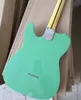 6 Strings Green Electric Guitar with White Pearl Pickguard Rosewood Fretboard Customizable