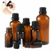 Makeup Tools 24pcs 5ml10ml15ml20ml30ml Amber Brown Glass Euro Droper Bottles Essential Oil Liquid Aromatherapy Pipette Containrar 221205