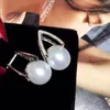 스터드 귀걸이 고급 보석 순수 18K 백색 골드 자연 일본 원산지 Akoya 11-12mm round round pearl for Women