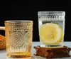 Vintage Drinking Glasses Romantic Water-Glasses Embossed Romantic-Glass Tumbler for Juice Beverages Beer Cocktail SN4753