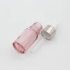 Cherry Pink Glass Essential Oil Perfume Bottle Sample Liquid Reagent Pipette Dropper Bottles with Rose Gold Cap 10-50ml