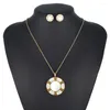 Серьги для ожерелья набор 053 Ювелирные изделия для женщин серебряного золотого цвета круглой дизайн -стад 2022