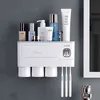 Toothbrush Holders Electronic toothbrush Holder Bathroom Accessories Organizer Sets Automatic Toothpaste Dispenser Wall Mount Toothpaste Holder 221205