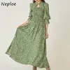 Party Dresses Neploe Autumn Winter Women Robes Japanese Temperament Sweet Vestidos Love Printed Drawstring Slim Waist 221203