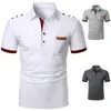 Men's Polos Shirt Short Sleeve Polo Color Contrast Summer Street Casual Fashion Top