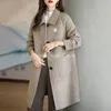 Tasarımcı Kadın Trençküzü Korece Versiyon Uzun Kollu Moda Kadın İlkbahar ve Sonbahar Trençkot Artı Boyut Orta Uzun Retro Trençkot