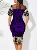 Ethnic Clothing African Pencil Dress Women O Neck Knee Length Dashiki Africa Summer Mesh Patchwork Sexy Office Lady Dresses