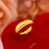 Obrączki ślubne koreańsko -mody mężczyźni i damski pierścionek do zaręczynowy biżuteria żółte złoto rysunek para kolorów