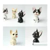 Party Favor Natural Resin Animal Party Favor Style Bobbleheads Mobile Dog Tabletop Cartoon Black Cream Color Vehicle Shaking Head De Dht0I