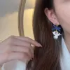 Rücken Ohrringe japanischer Stil Süßes Bogen Angel Ohrclips Korean süßes Mädchen Blauer Emaille Mond Clip ohne Piercing