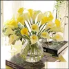 Decoratieve bloemen kransen calla lelie kunstmatige bloemen simatie ambachten nepbloemboeketten voor bruids bruidsfeestdecoraties dhjaq