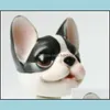 Party Favor Natural Resin Animal Party Favor Style Bobbleheads Mobile Dog Tabletop Cartoon Black Cream Color Vehicle Shaking Head De Dht0I