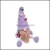 Juldekorationer lager Juldekorationer lila gnome handgjorda svenska figurer plysch docka hem bordsskiva ornament 5365 Q2 dhs3e