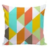 Caixa geométrica de travesseiro 45x45cm colorido sofá de pelúcia curta colorida capa de decoração nórdica moderna