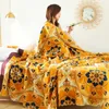 BlanketMuslin Throw Blanket Cotton Gauze Warm Soft Plaid Winter Bedspread Comforter Home Decor 221203