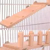 Autres fournitures d'oiseaux 3pcs / Set Jouet en bois Échelle d'escalade Tremplin Swing Trois pièces pour oiseaux Hamster Chinchilla