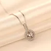 Classic Pendant Necklace S925 Silver Micro Set 3A Zircon Box Chain Necklace European Fashion Women High end Collar Chain Wedding Party Jewelry Accessories Gift SPC