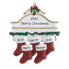 Juldekorationer DIY Personlig familj Xmas Tree Stocking Ornament Mantel Groups 2023 Holiday