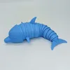 Fidget Köpekbalığı 3D Duyusal Oyuncaklar Baskılı Mafsallı Yunus Stim Slug Otizm Noel Partisi Çocuklar için Çorap Stuffers Şekeri