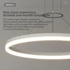 Hanglampen moderne minimalistische woonkamer kroonluchter eenvoudige stijl ring lichtgevende eetlamp Noordse creatieve slaapkamer