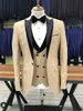 Handsome One Button Groomsmen Peak Lapel Groom Tuxedos Mens Wedding Dress Man Jacket Blazer Prom Dinner suits Jacket Pants Tie Vest W1085