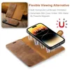 Wallet telefoonhoesjes voor iPhone 14 13 12 11 Pro Max XR XS X 7 8 Plus Cowhide Texture Pu Leather 2in1 Magnetische flip -standaardafdekking met kaartslots