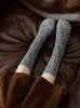 Wool FF socks children's medium tube ins fashion autumn and winter warm letter pile women's versatile stockings