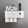 Porte-brosse à dents Adsorption magnétique inversé porte-brosse à dents distributeur automatique de dentifrice support mural pour brosse à dents ensemble d'outils 221205