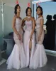 2020 Vestidos de dama de honra da África do Sul Longos Apliques Longos No ombro Mermaid Prom Dress Split Side Maid of Honor Gowns7790634