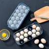 Storage Bottles 16 Grids Egg Box With Lid Plastic Household Refrigerator Fresh-Keeping Transparent Container Kitchen Organizer