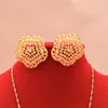 Ketting oorbellen set 24k Dubai Hawaiian Gold Color Bridal Wedding Gifts Bijoux voor vrouwen