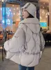 Women's Down Parkas Winter Clothes Women Jacket Hooded Loose Thicken Warm Grey Coat Female Cottonpadded Thick Fashion Outwear Casual 221205