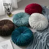 CushionDecorative Pillow Izimu European Style Round Solid Red Grey Blue Beige Green Seat Velvet Tyg Back SOFA BED 221205