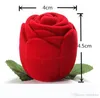 Pink/Red Rose Flower jewelry Box Velvet wedding Ring box Necklace Display Box Gift Container Case