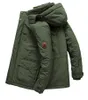 Parka da uomo in piumino addensato caldo Plus Size 5XL 6XL Giacca invernale militare con cappuccio Fodera in lana Parka hombre Outwear Cappotto lungo autunnale 221205