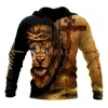 Erkek Hoodies İsa ve Aslan 3d Tüm Baskı XS-7XL Hoodie Adam Kadın Harajuku Dış Giyim Fermuar Kazak Sweatshirt Sıradan Unisex Ceket