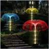 Lampes à pelouse pelouse solaire lampe de méduse colorif fibre optique jardin lumières étanche à l'extérieur cour de paysage décoratif drop drop d otfpf