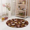 Tapis Zeegle Floral corail velours maison tapis rond pour chambre anti-dérapant bébé tapis de jeu tapis salon tapis pour enfants