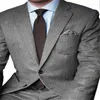 Men's Suits 2022 Formal Winter Dark Grey Herringbone Business Men Wedding Tailored Groom Tuxedo Slim Fit Groomsmen Blazer Masculino