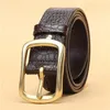 Belts High Quality Men's Casual Pin Buckle Belt Leather Cowhide Crocodile Pattern Fashion All-match Jeans Accessories