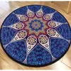 Teppiche, geheimnisvoller Bohemia-Stil, Dekorationsteppich, 140 cm, runde Bodenmatte, rutschfest, blauer Stuhl, Boden, Tür