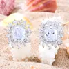 Dangle Earrings Kellybola Trendy Original Square Blue Pink Clear For Women Girl Daily High Quality Japanese Korean Accessories