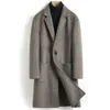 M￤ns ullblandningar 22 DobleDed Cashmere Men Medium Alpaca Winter Thicked Down Trench Woolen Coat Chaqueta Hombre F 221205