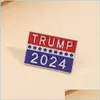 Other Event Party Supplies Trump 2024 Presidential Election Brooch Party Supplies U.S. Patriotic Republican Campaign Metal Pin Bad Dhy6C