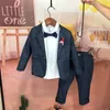 Suits Spring Boys Blazer For Graduate Fashion Child Clothing Set Very Straight Baby Casual Suit Wedding Green Blue 221205