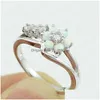 Band Rings Flower Opal Ring Diamond Wedding Rings Luxury Designer Jewelry Women Engagement For Drop Delivery Dhlzs